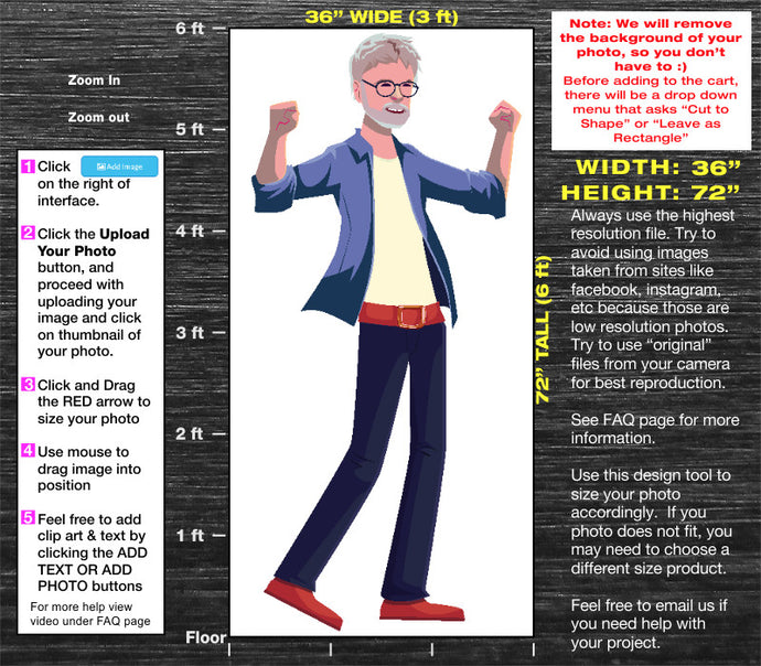 6ft Tall Custom Cardboard Cutout