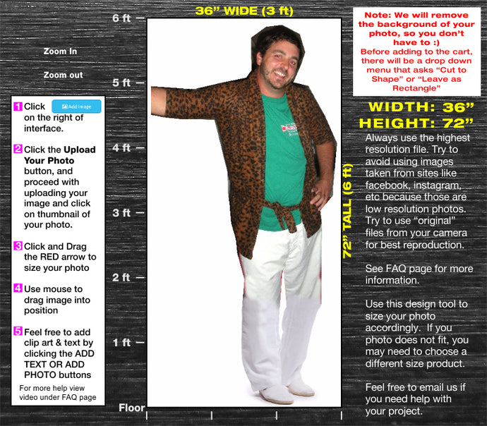 6ft Tall Custom Cardboard Cutout