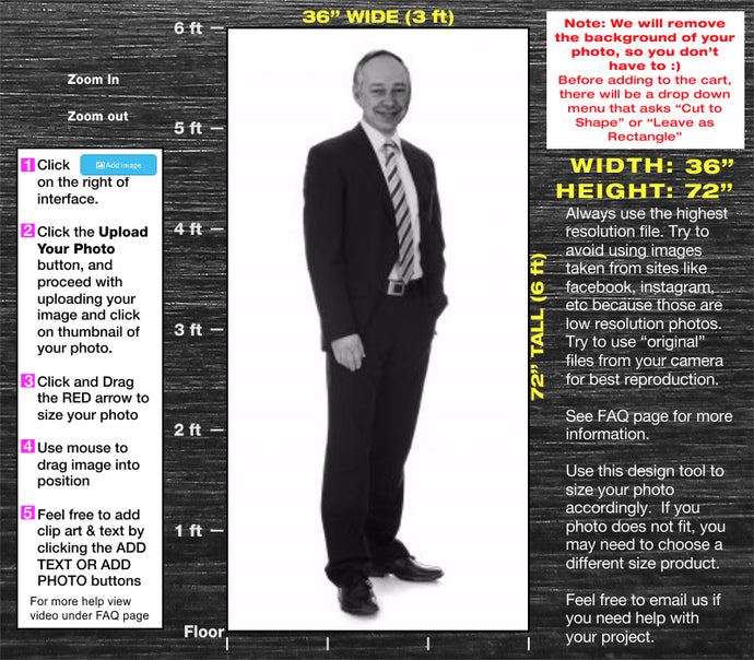 6ft Tall Custom Cardboard Cutout