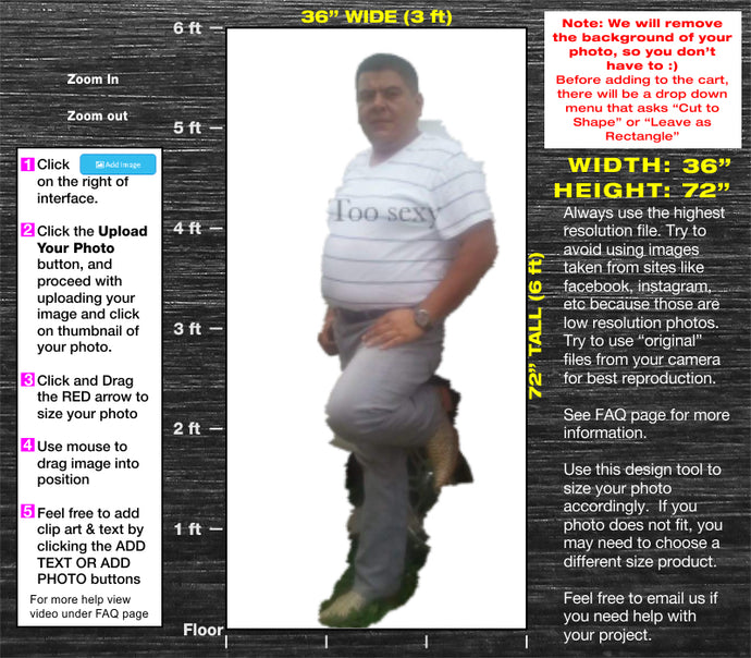 6ft Tall Custom Cardboard Cutout