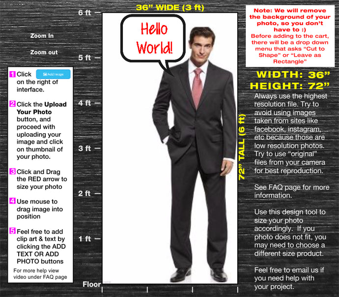 6ft Tall Custom Cardboard Cutout
