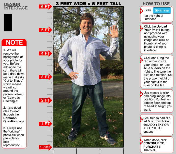 As low as $49 for 6ft Tall Custom Cardboard Cutout